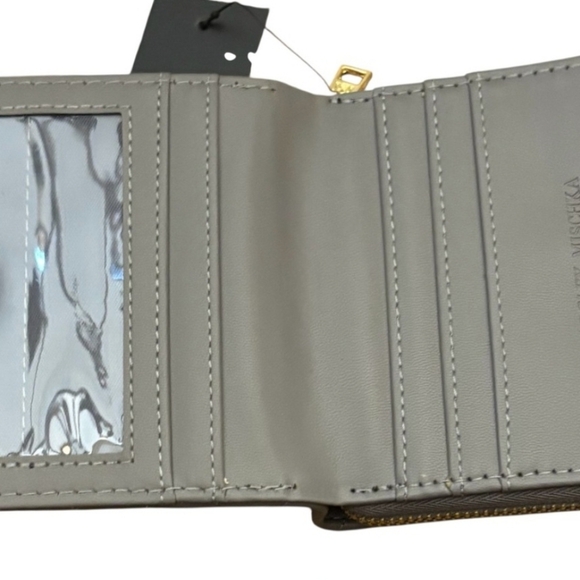 Badgley Mischka Quilted Gray Coin Purse Vegan Wallet - Picture 4 of 4